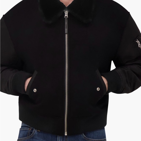 Hudson Jeans Black Bomber Jacket - Picture 6 of 9